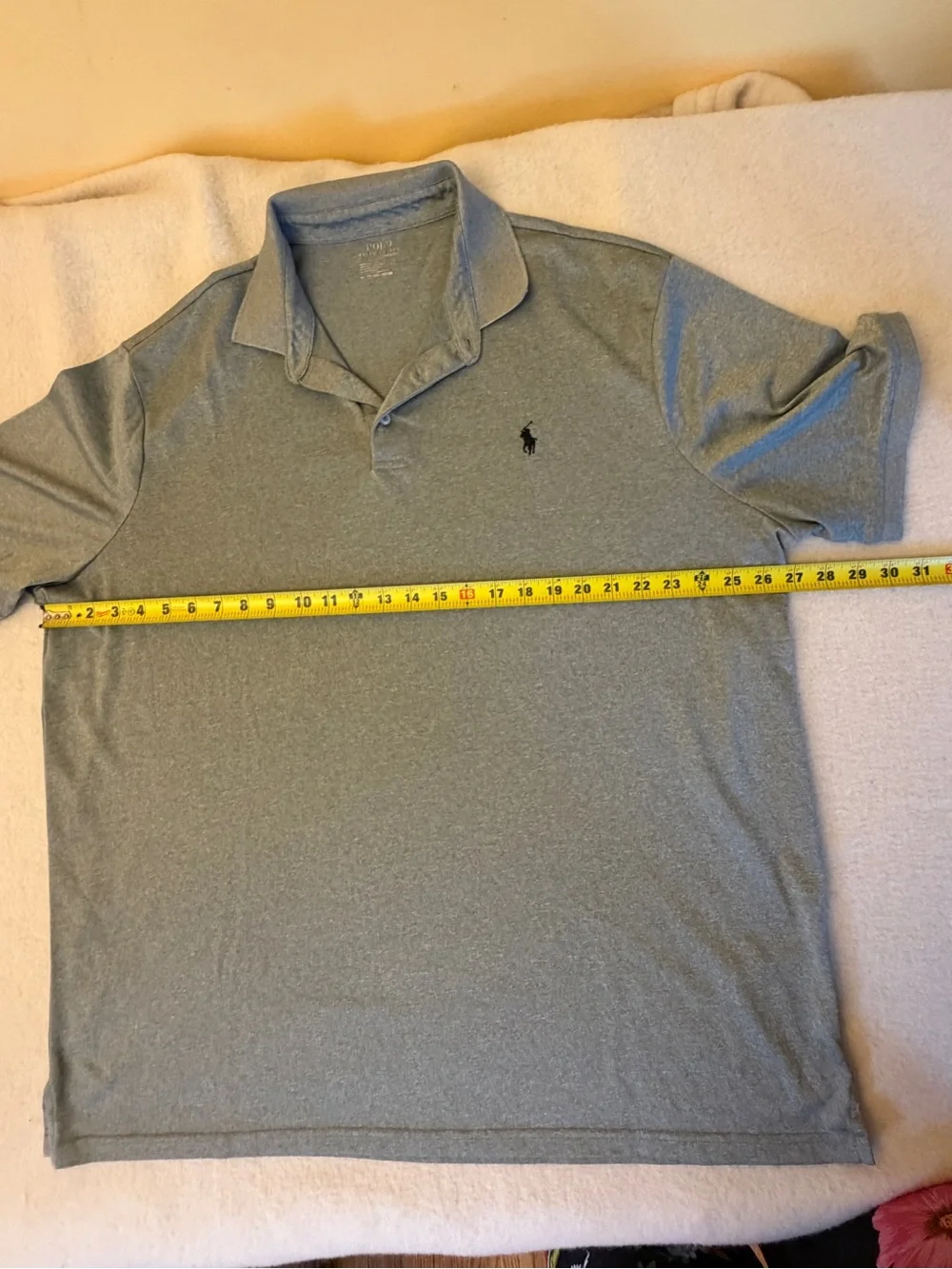 Polo Ralph Lauren Performance Polo Shirt Mens XXL Gray Stretch Short Sleeve Golf